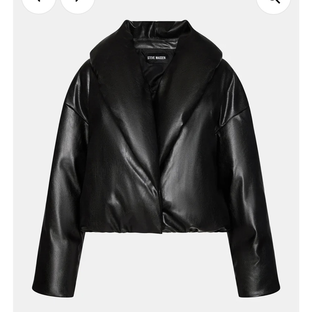 LIKE NEW—STEVE MADDEN  Evy Faux-Leather Puffer Jacket